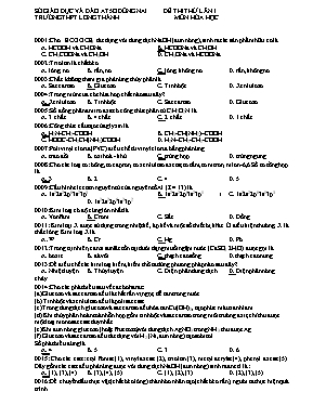 Đề thi thử THPT Quốc gia lần I môn Hóa học - Trường THPT Long Thành